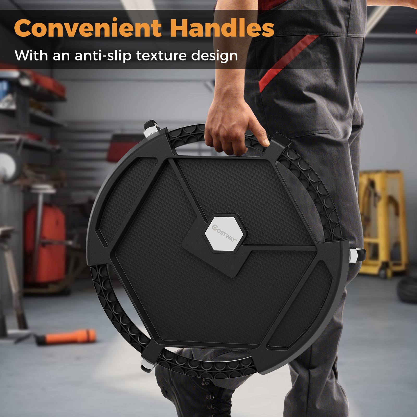 Mobile Automotive Tool Creeper with 3 Swivel Casters and 4 Compartments-BK, Black Garages at Gallery Canada