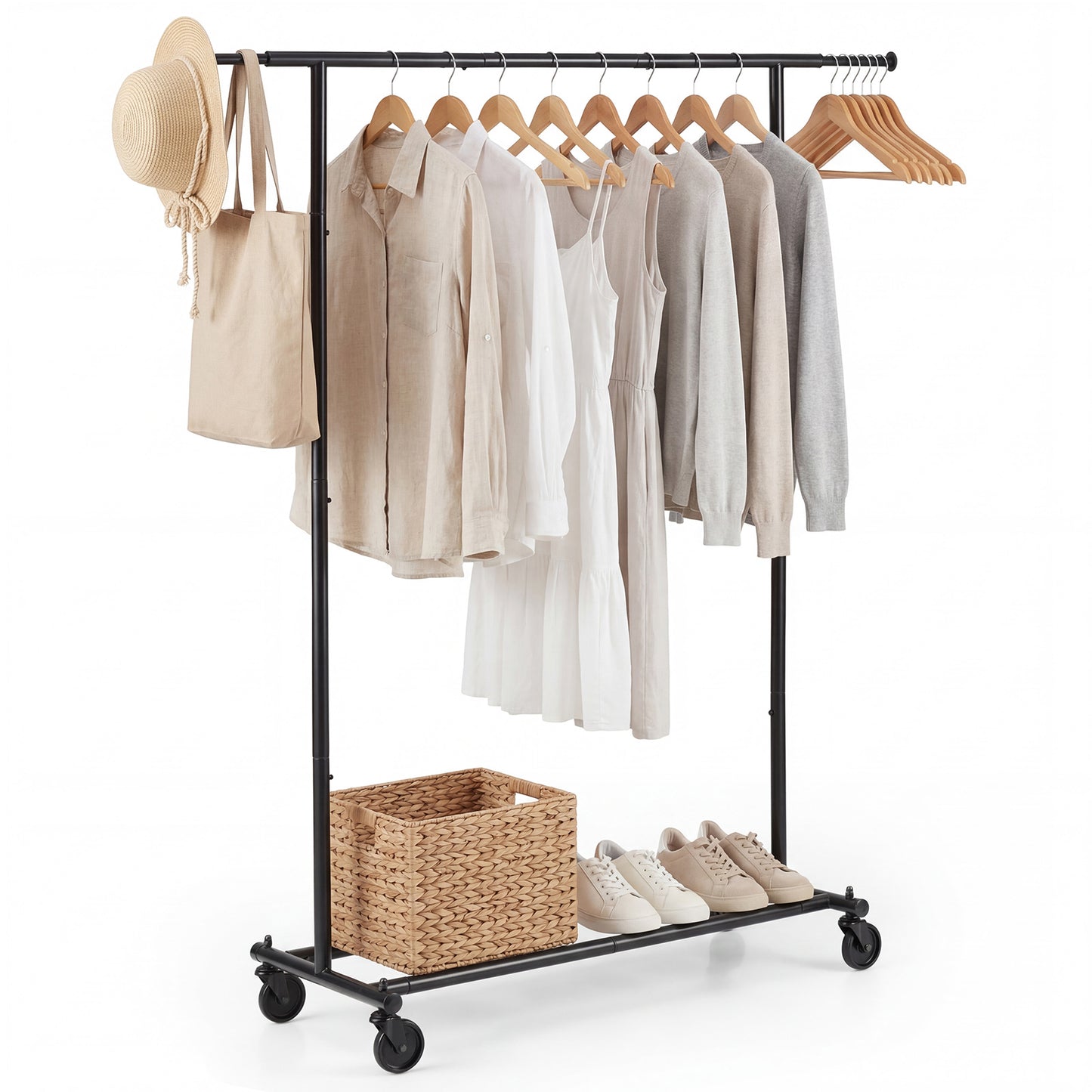 Mobile Garment Rack, Extendable Rods, Heavy-Duty Metal Clothes Stand Drying Racks at Gallery Canada