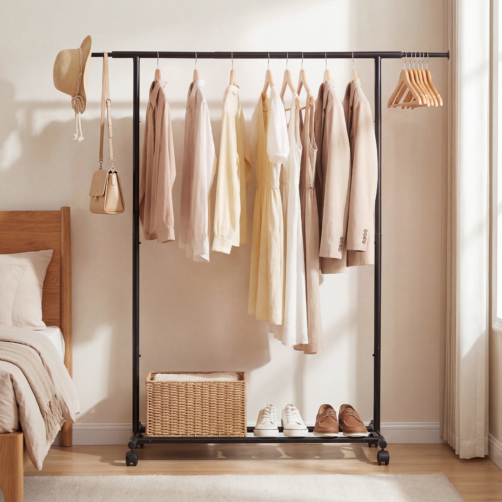 Mobile Garment Rack, Extendable Rods, Heavy-Duty Metal Clothes Stand Drying Racks at Gallery Canada