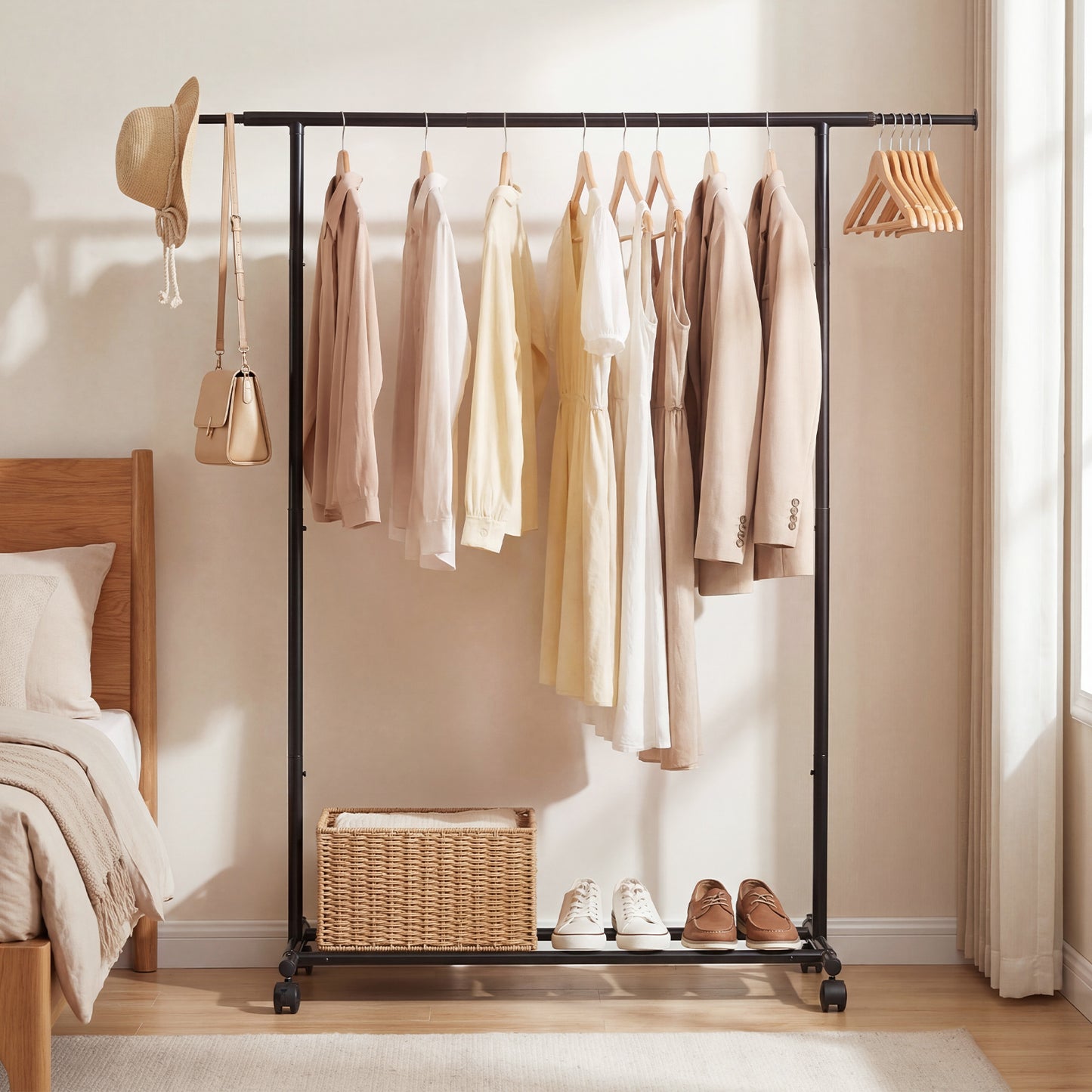 Mobile Garment Rack, Extendable Rods, Heavy-Duty Metal Clothes Stand Drying Racks at Gallery Canada
