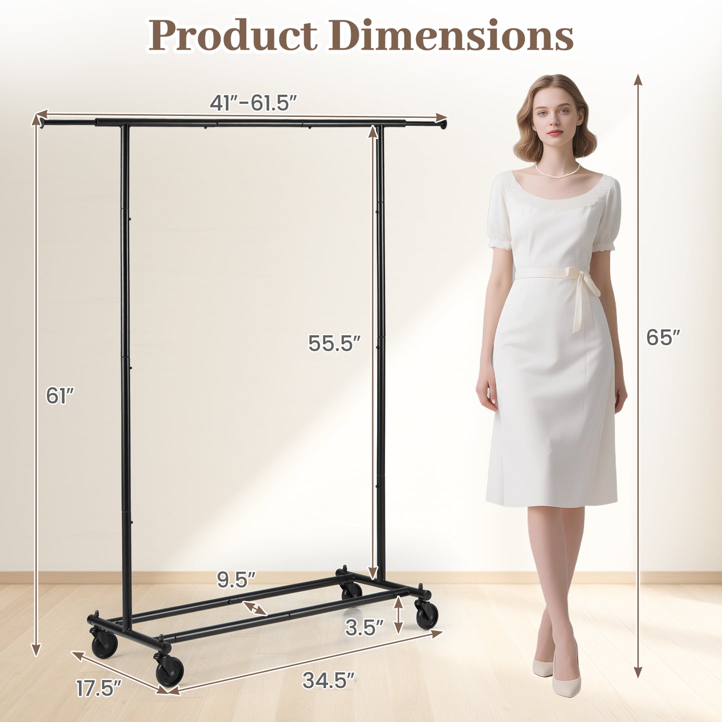 Mobile Garment Rack, Extendable Rods, Heavy-Duty Metal Clothes Stand Drying Racks at Gallery Canada