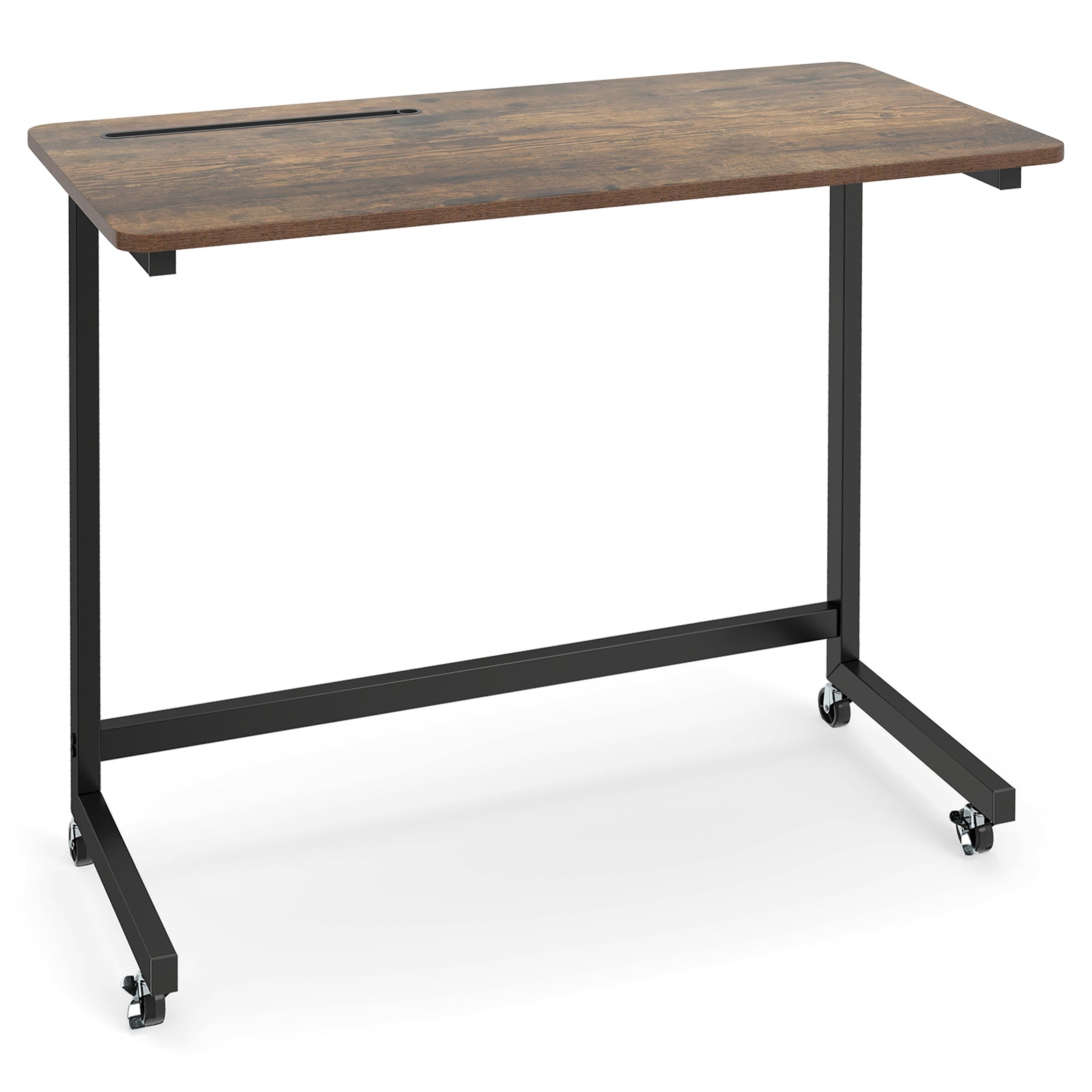 Mobile Side Table Rolling Laptop Desk Cart with Tablet Slot, Rustic Brown End & Side Tables at Gallery Canada