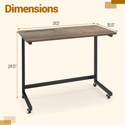 Mobile Side Table Rolling Laptop Desk Cart with Tablet Slot, Rustic Brown End & Side Tables at Gallery Canada
