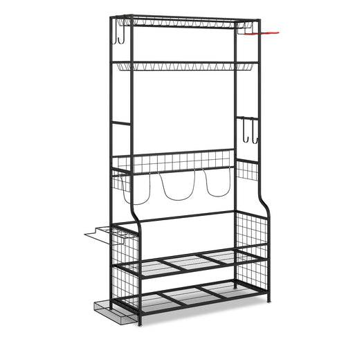 Mobile Sports Equipment Organizer, Golf Bag Storage, Club Rack, Black