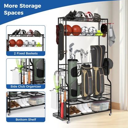 Mobile Sports Equipment Organizer, Golf Bag Storage, Club Rack, Black Sport Equipments at Gallery Canada