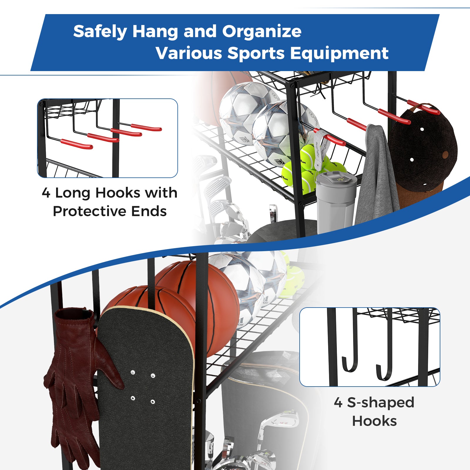 Mobile Sports Equipment Organizer, Golf Bag Storage, Club Rack, Black Sport Equipments at Gallery Canada