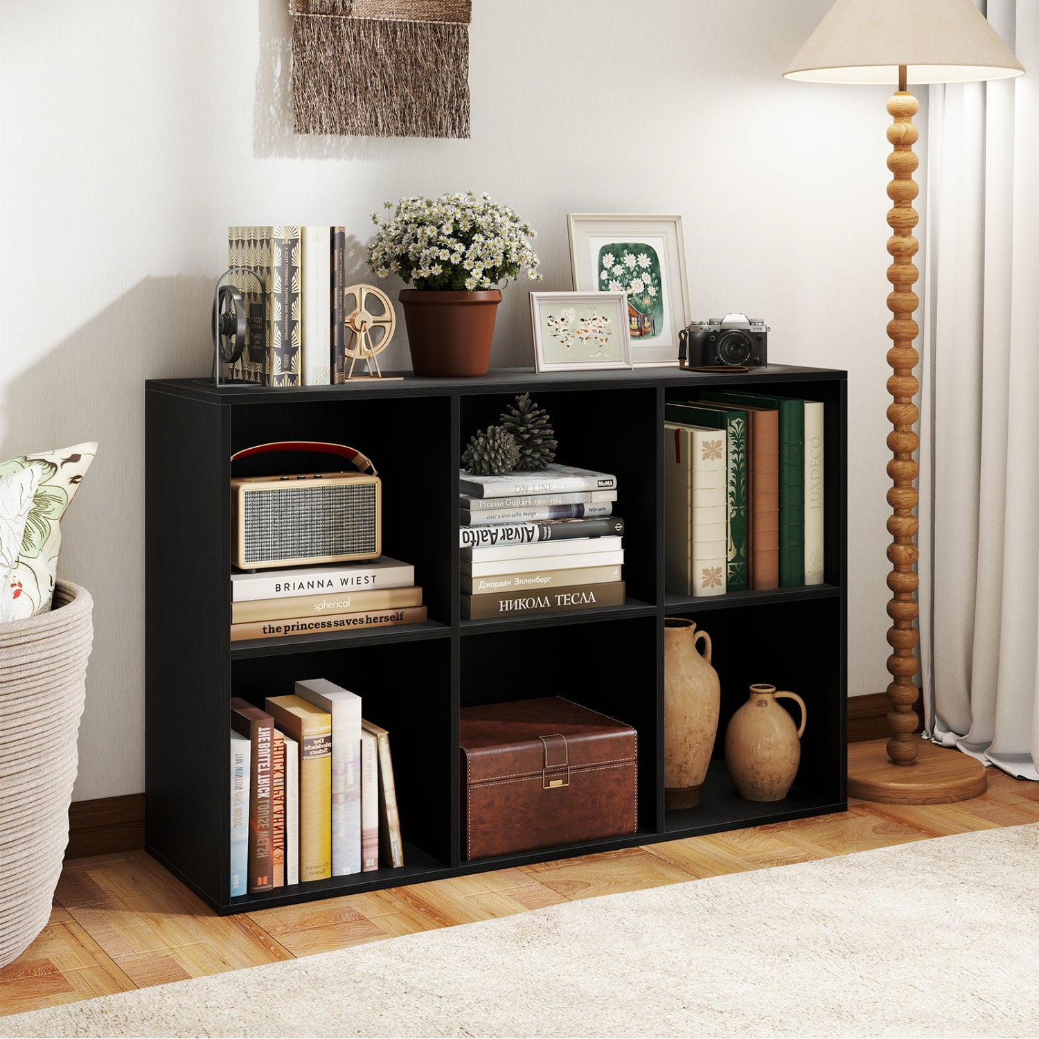 6-Cube Bookcase with Anti-Tipping Kit, Black Bookcases at Gallery Canada