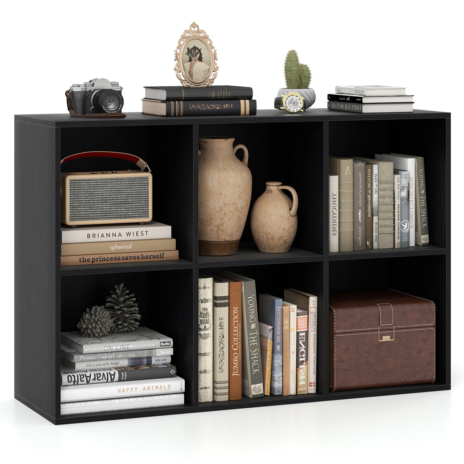 6-Cube Bookcase with Anti-Tipping Kit, Black Bookcases at Gallery Canada