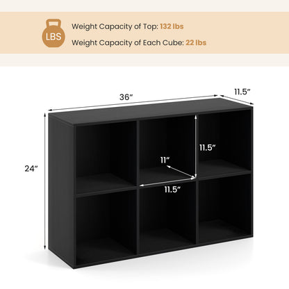 6-Cube Bookcase with Anti-Tipping Kit, Black Bookcases at Gallery Canada