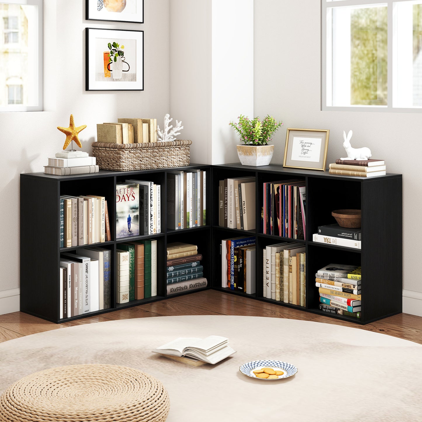 6-Cube Bookcase with Anti-Tipping Kit, Black Bookcases at Gallery Canada