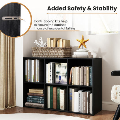 6-Cube Bookcase with Anti-Tipping Kit, Black Bookcases at Gallery Canada