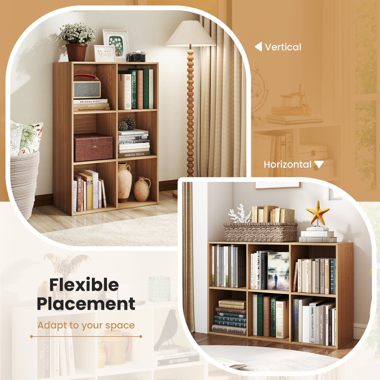 6-Cube Bookcase with Anti-Tipping Kit, Natural Bookcases at Gallery Canada