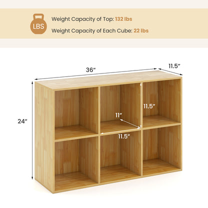 6-Cube Bookcase With Anti-Tipping Kit, Light Burlywood