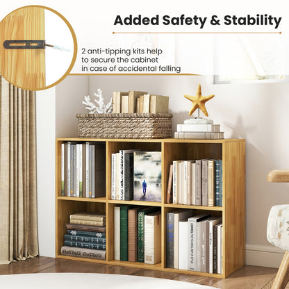 6-Cube Bookcase With Anti-Tipping Kit, Light Burlywood