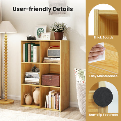 6-Cube Bookcase With Anti-Tipping Kit, Light Burlywood