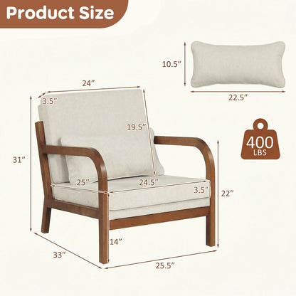 Modern Accent Chair, Faux Leather Linen Fabric, White Accent Chairs at Gallery Canada