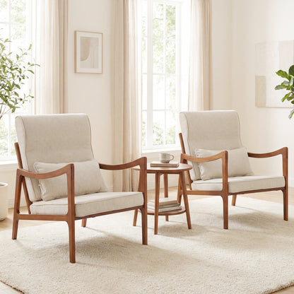 Modern Accent Chair, Solid Rubber Wood Faux Leather Armchair, White Accent Chairs at Gallery Canada