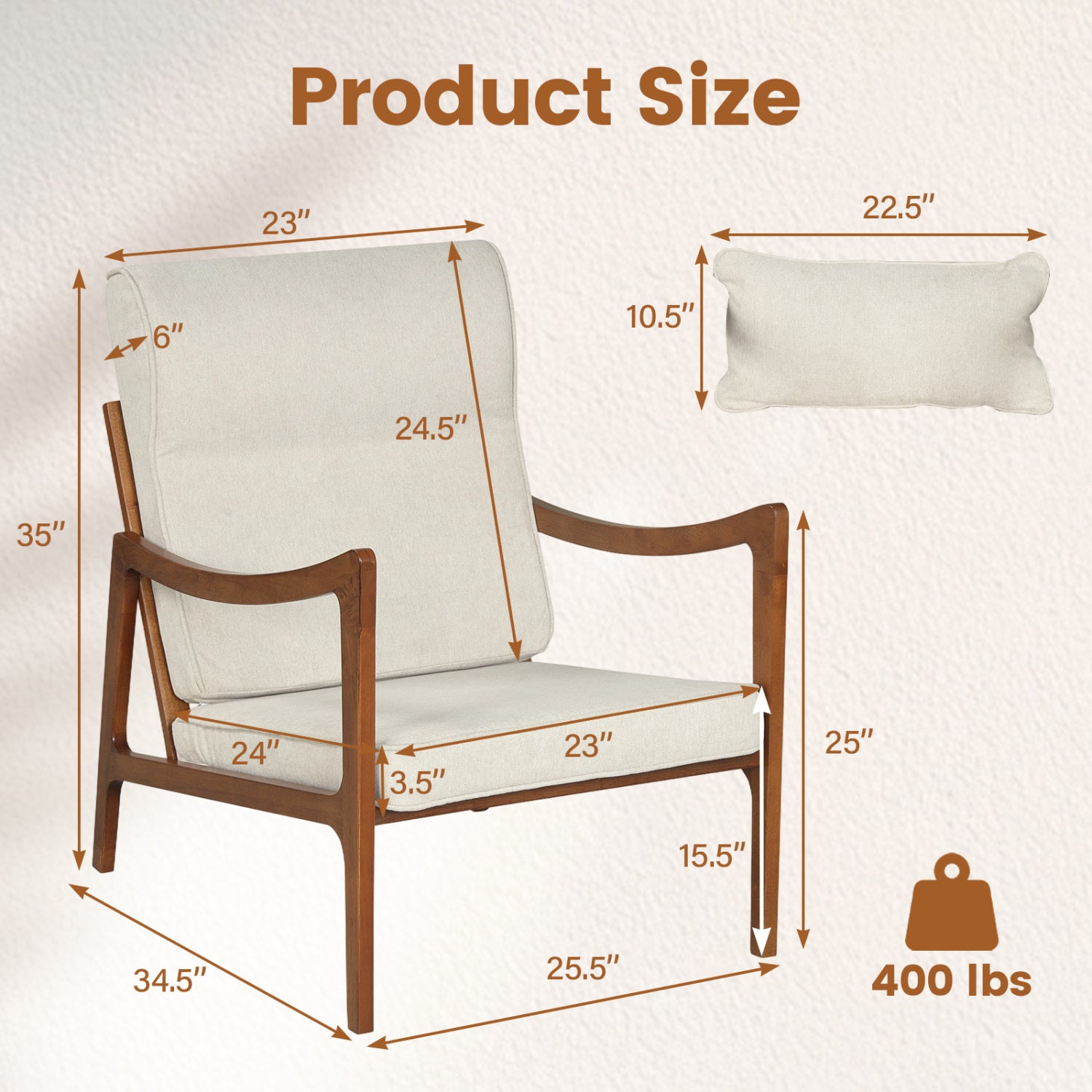 Modern Accent Chair, Solid Rubber Wood Faux Leather Armchair, White Accent Chairs at Gallery Canada