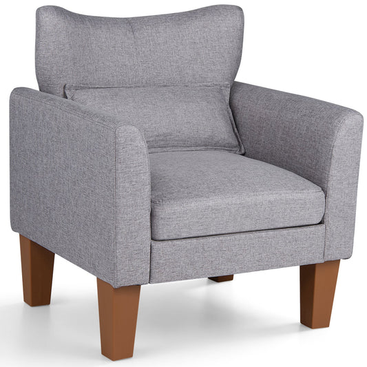 Modern Accent Chair with Cushion & Pillow, Gray Accent Chairs Gray at Gallery Canada