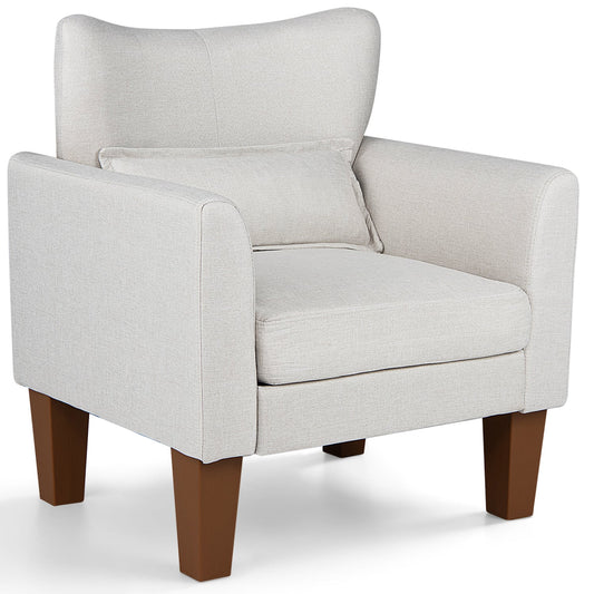 Accent Chair w/ Removable Cushion & Pillow, Beige Accent Chairs Beige at Gallery Canada