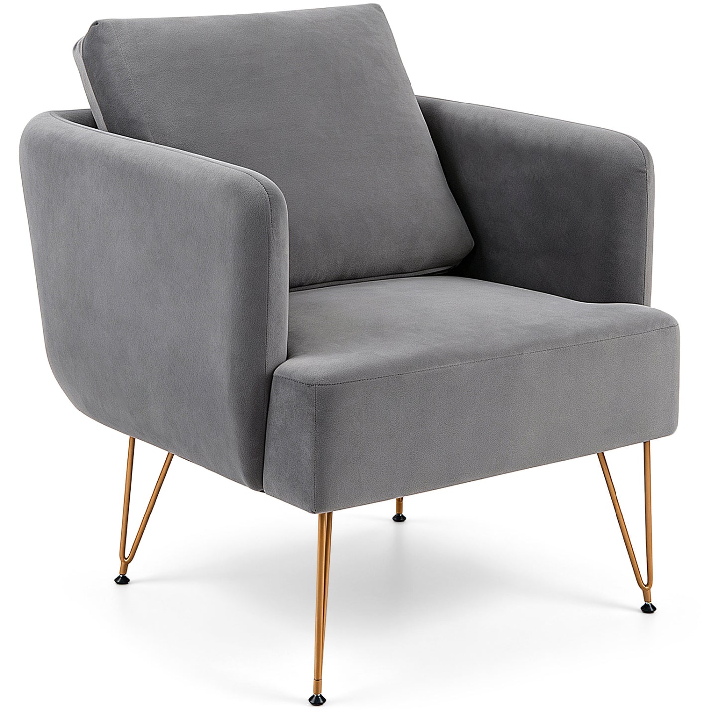 Chaise d'appoint moderne avec coussin de dossier, grise