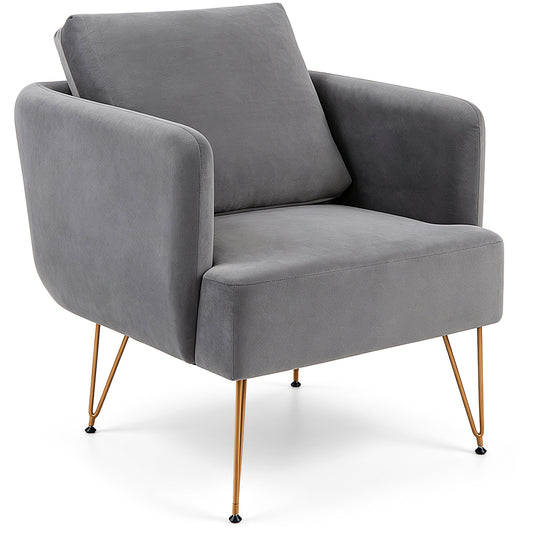 Modern Accent Chair with Back Cushion, Gray Accent Chairs Gray at Gallery Canada