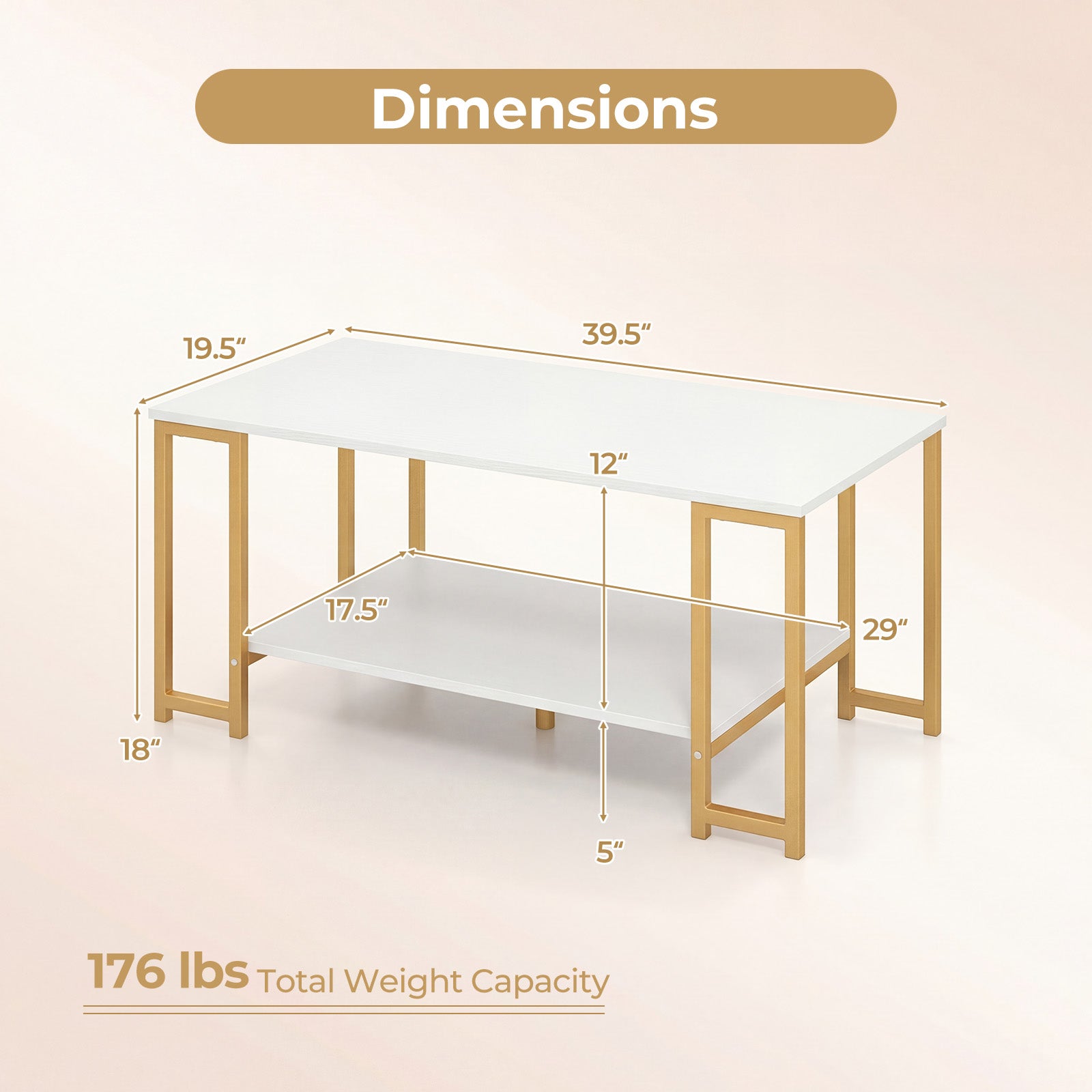 Modern Accent Table With Open Storage Shelf, White Coffee Tables at Gallery Canada