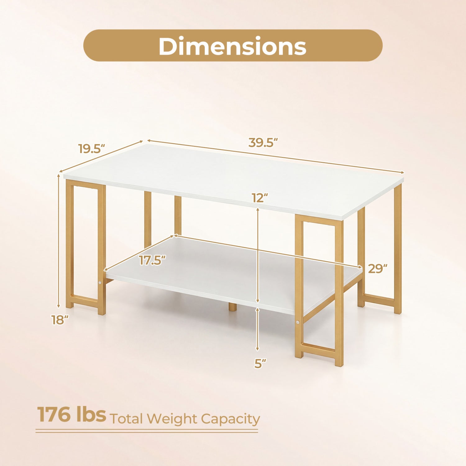 Modern Accent Table With Open Storage Shelf, White Coffee Tables at Gallery Canada