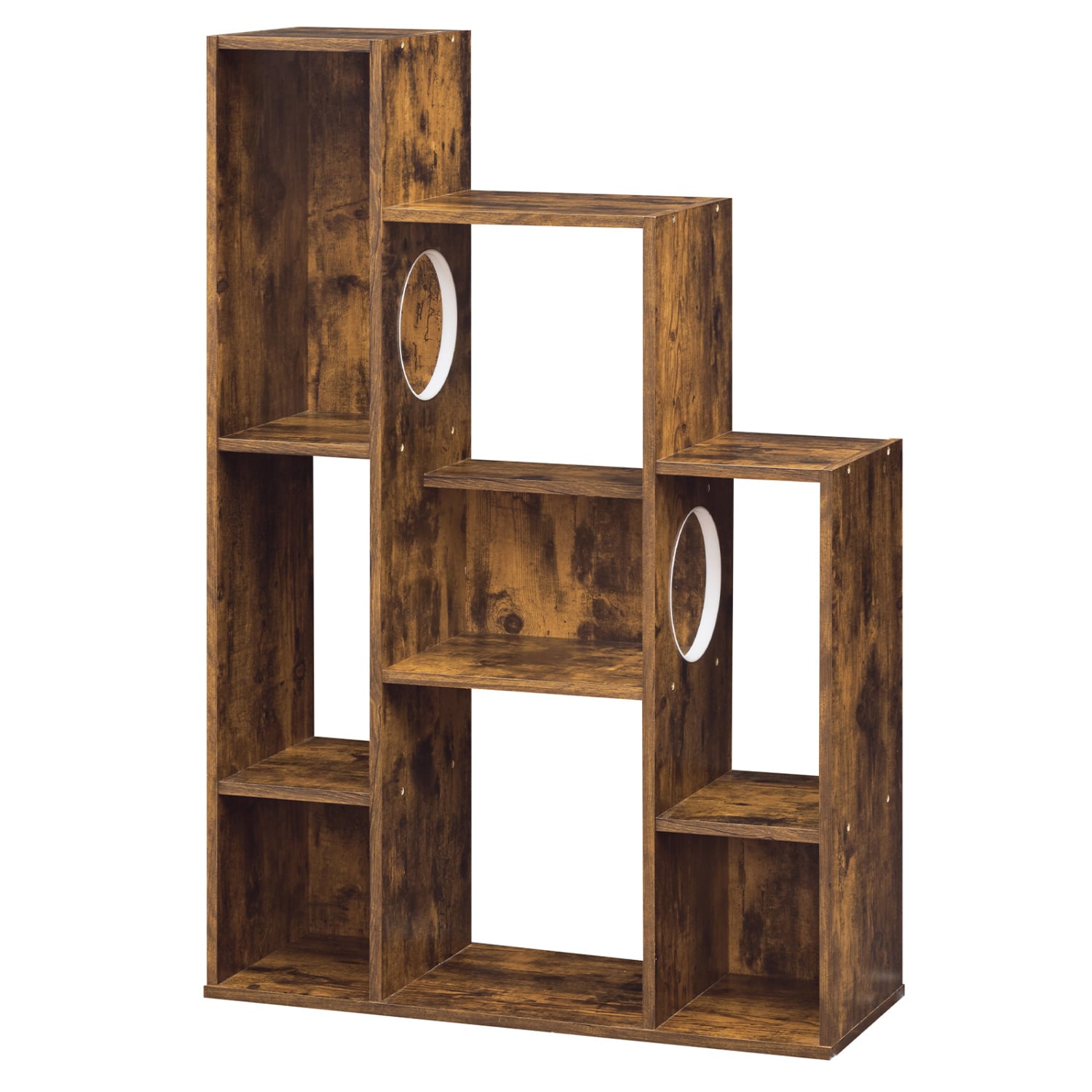 Modern Cat Bookshelf Tree, 8-Section Storage Cabinet, Brown Cat Trees Condos & Scratchers at Gallery Canada