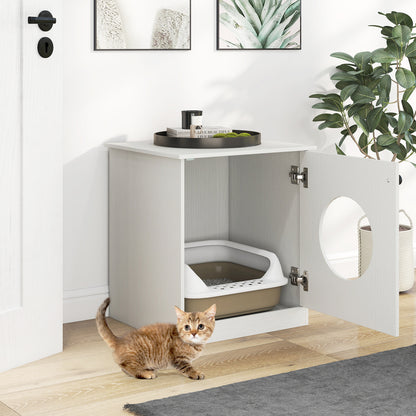 Modern Cat Litter Box Enclosure for Small to Large Cats, White Cat Houses at Gallery Canada