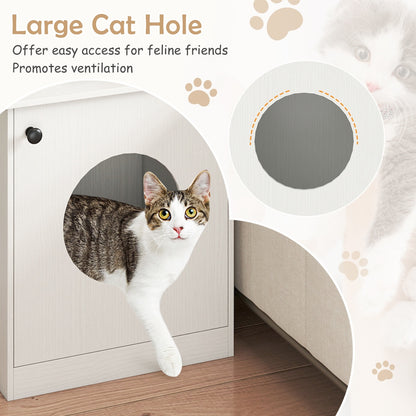 Modern Cat Litter Box Enclosure for Small to Large Cats, White Cat Houses at Gallery Canada