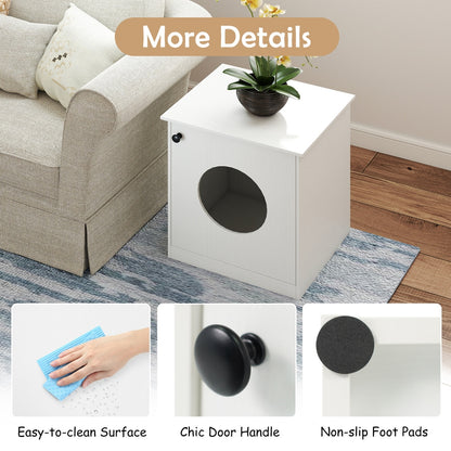 Modern Cat Litter Box Enclosure for Small to Large Cats, White Cat Houses at Gallery Canada