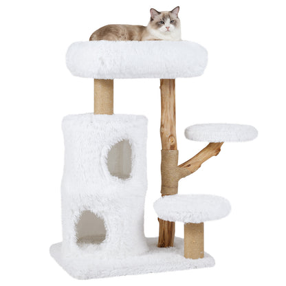 Modern Cat Tree for Indoor Cats 30.5 Cat Tower with Real Solid Wood Branches, White Cat Trees Condos & Scratchers at Gallery Canada