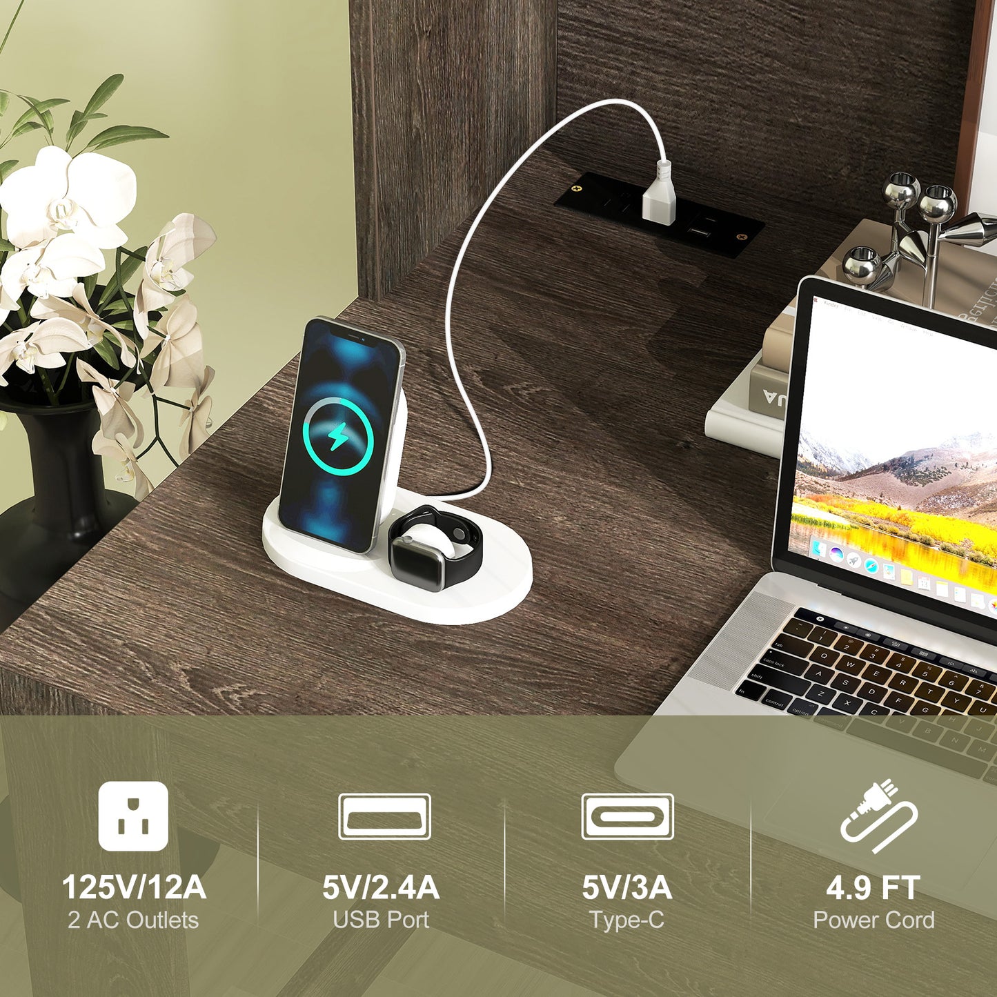 Modern Computer Desk with Hutch and Storage Shelves, Oak Computer Desks at Gallery Canada