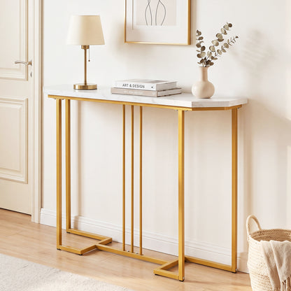 Table console moderne, table d'entrée étroite, blanc