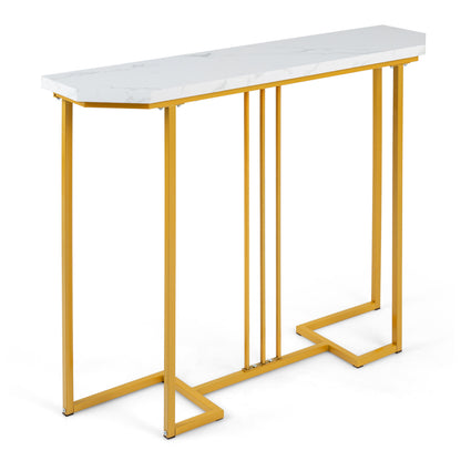 Table console moderne, table d'entrée étroite, blanc
