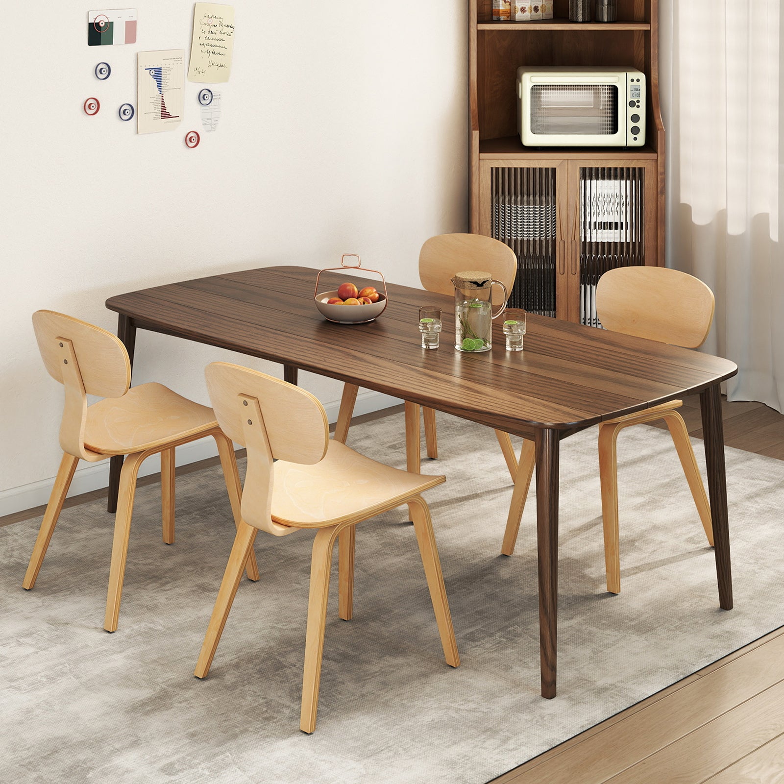 Modern Dining Chair Set of 2, Wide Seat, Natural Dining Chairs at Gallery Canada