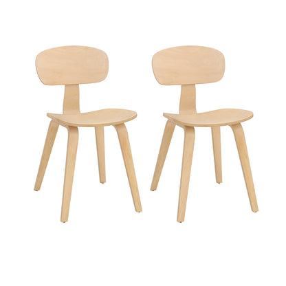 Modern Dining Chair Set of 2, Wide Seat, Natural Dining Chairs Natural at Gallery Canada