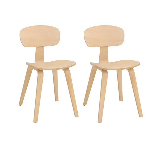 Modern Dining Chair Set of 2, Wide Seat, Natural Dining Chairs Natural at Gallery Canada