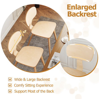 Modern Dining Chair Set of 2, Wide Seat, Natural Dining Chairs at Gallery Canada