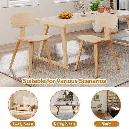 Modern Dining Chair Set of 2, Wide Seat, Natural Dining Chairs at Gallery Canada