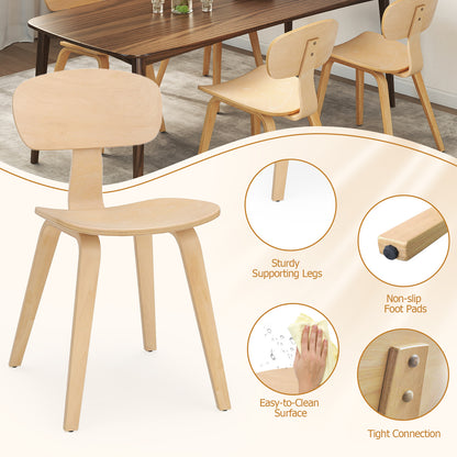 Modern Dining Chair Set of 4 with Wide Seat, Natural Dining Chairs at Gallery Canada