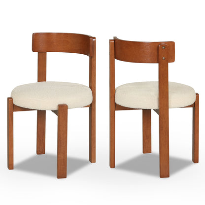 Modern Dining Chairs Set Of 2, Solid Rubber Wood Legs, Brown Dining Chairs Brown at Gallery Canada