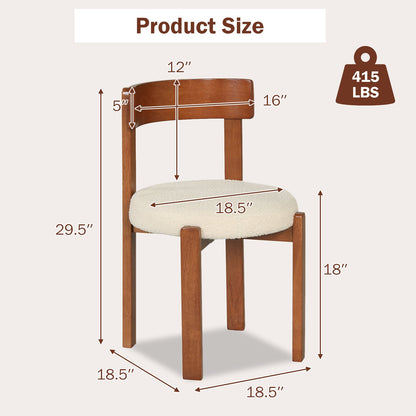 Modern Dining Chairs Set Of 2, Solid Rubber Wood Legs, Brown Dining Chairs at Gallery Canada