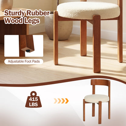 Modern Dining Chairs Set Of 2, Solid Rubber Wood Legs, Brown Dining Chairs at Gallery Canada
