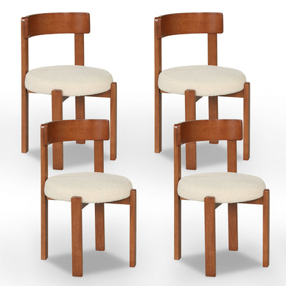 Modern Dining Chairs, Set of 4, Solid Rubber Wood Legs, Brown Dining Chairs at Gallery Canada