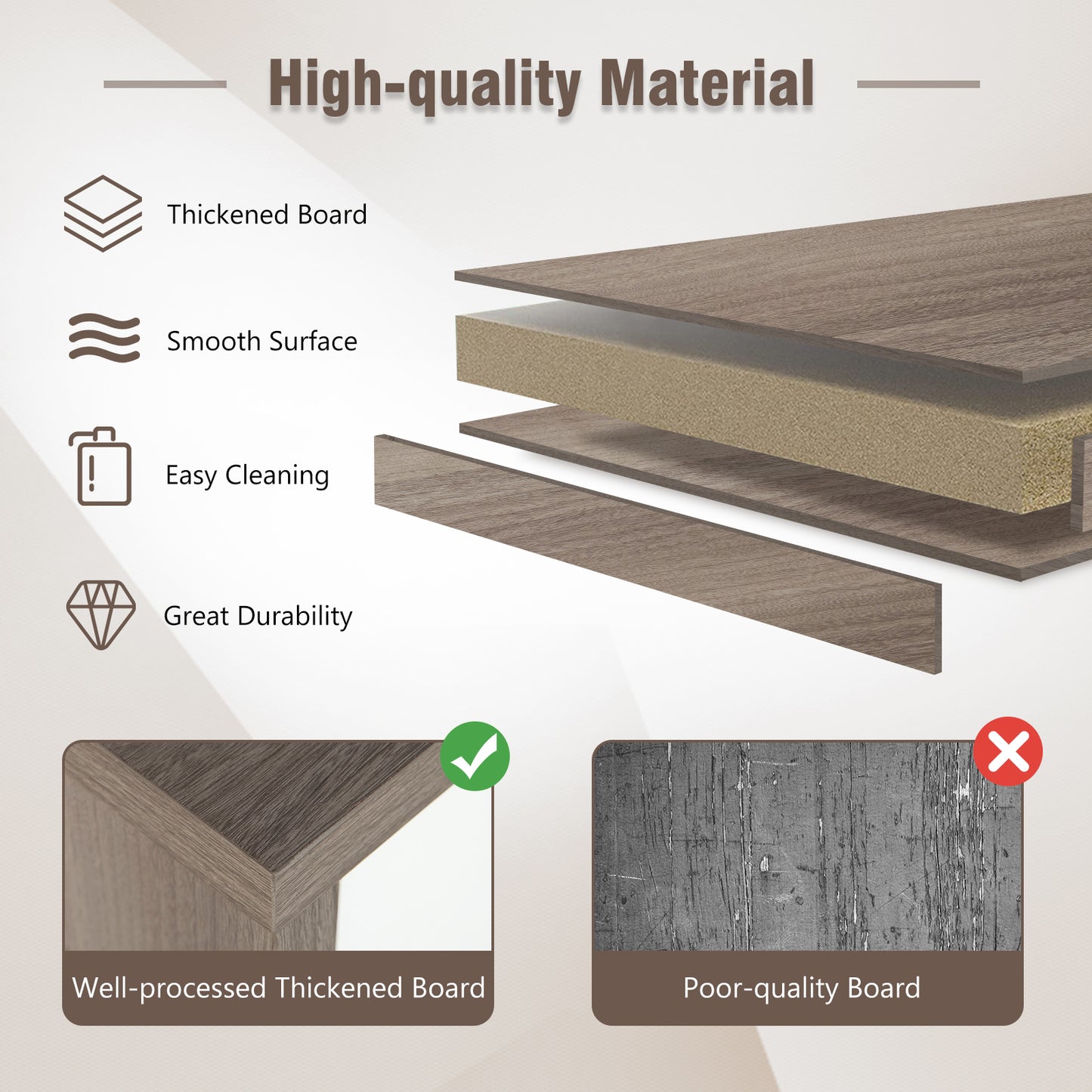 Modern Dresser Nightstand with 3 Slide-Out Drawers, Gray & White Dressers & Chests at Gallery Canada