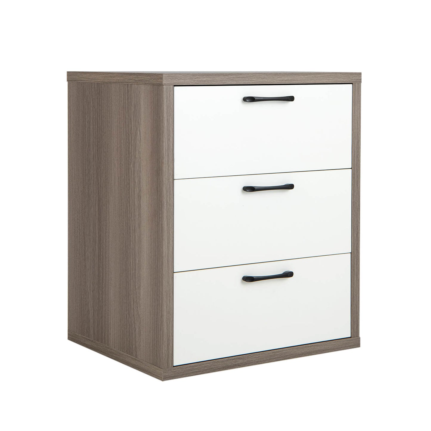 Modern Dresser Nightstand with 3 Slide-Out Drawers, Gray & White Dressers & Chests at Gallery Canada