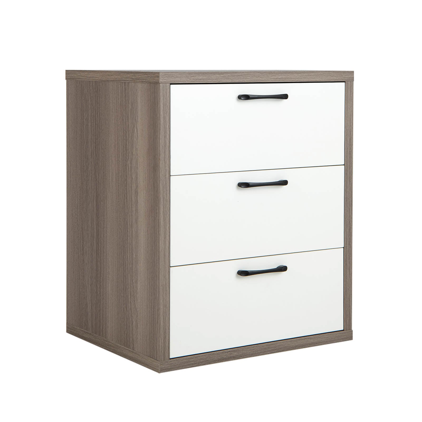 Modern Dresser Nightstand with 3 Slide-Out Drawers, Gray & White Dressers & Chests at Gallery Canada