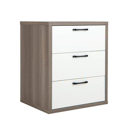 Modern Dresser Nightstand with 3 Slide-Out Drawers, Gray & White Dressers & Chests at Gallery Canada